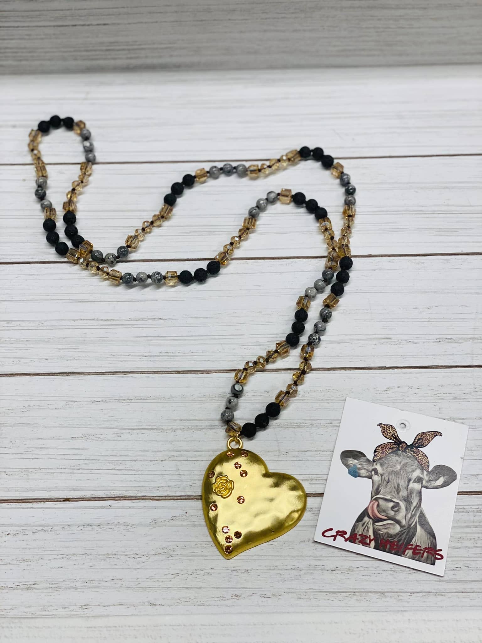 Crazy Heifers Wholesale - Wholesale Pendant/Charm Necklace - Gold Heart Necklace2