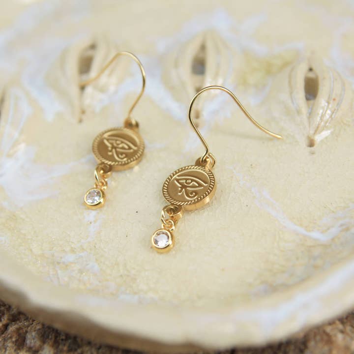 Bo and Ho - Wholesale Dangle earrings - Gold Eye of Horus Earrings1