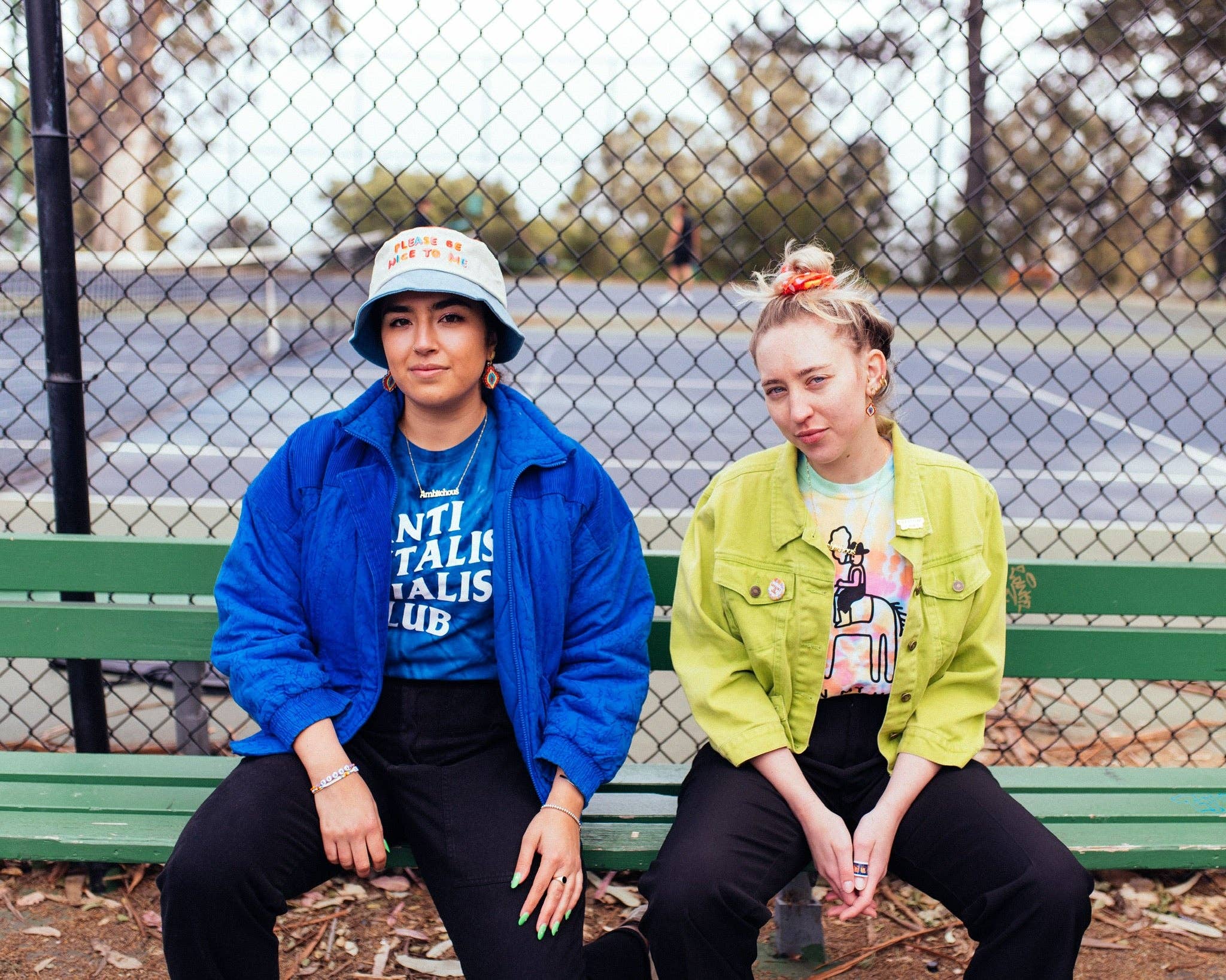 The Peach Fuzz - Wholesale Bucket Hat - Women's - Please Be Nice To Me Color Block Bucket Hat11