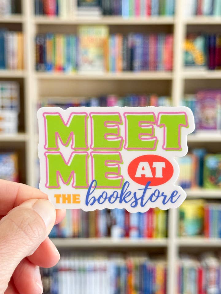 Meet Me at the Bookstore Sticker for wholesale by Sticky Spine Co.