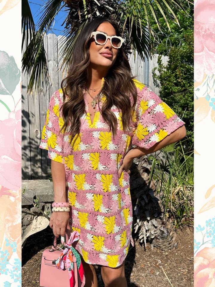 Purple Lulu Sunny Daze Mini Dress for wholesale on Faire