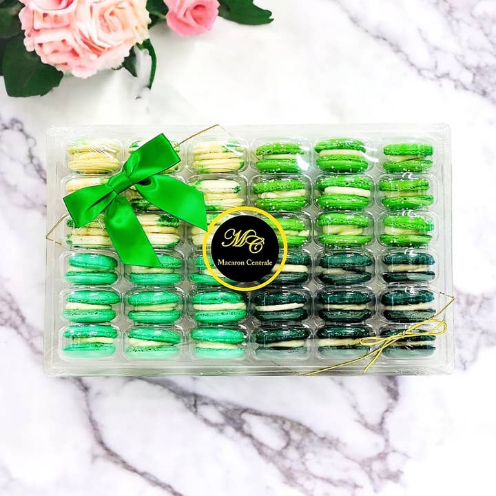 Green Vibe: A Flavorful Quartet of French Macarons for wholesale by macaron centrale