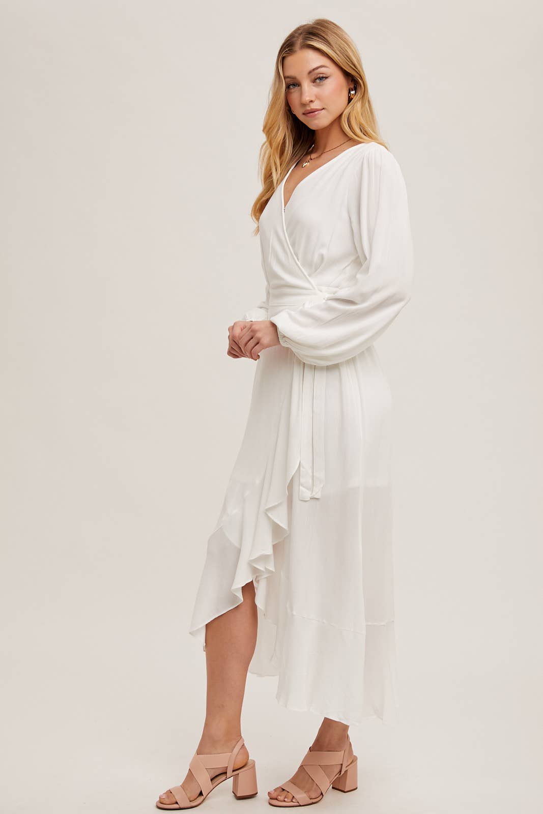 Bluivy – wholesale Dress – Women's – RUFFLE HEM MAXI WRAP DRESS6