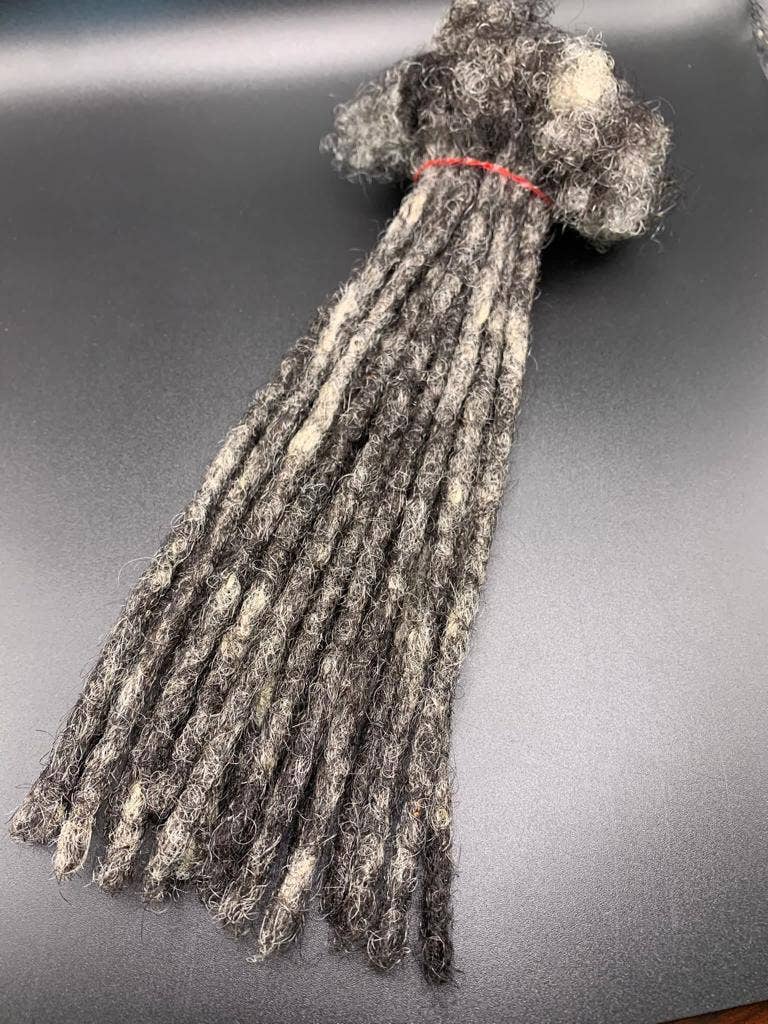 Elimicah - Wholesale Hair Extensions - Salt and Pepper Handmade Dreadlock  100% Human hair Extensio7