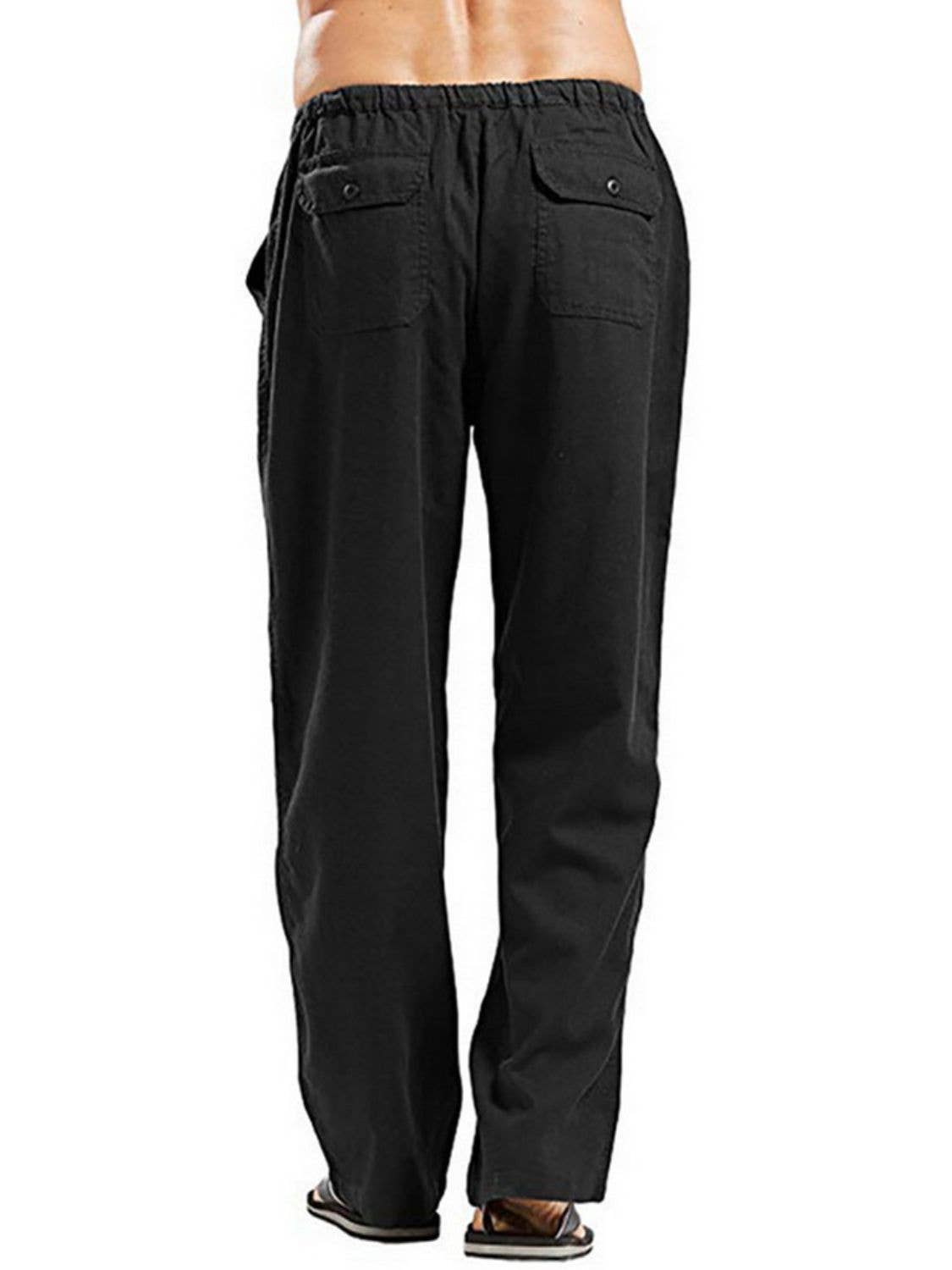 Blak Wardrob - Vente Pantalon – homme - Pantalon droit à cordon de serrage pour homme grande taille3