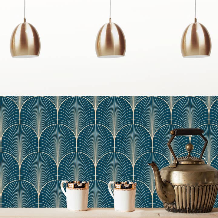 KLIMT Selvklæbende Vinyl Credenza Natblå 200x40cm for engroshandel hos Le Grand Cirque