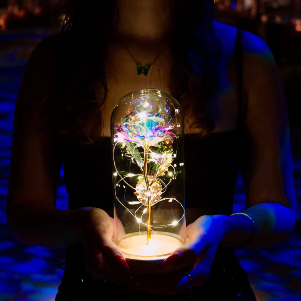 Moderny – wholesale Dekorativt bordsobjekt – Faerelle™ Glittrig Ros2