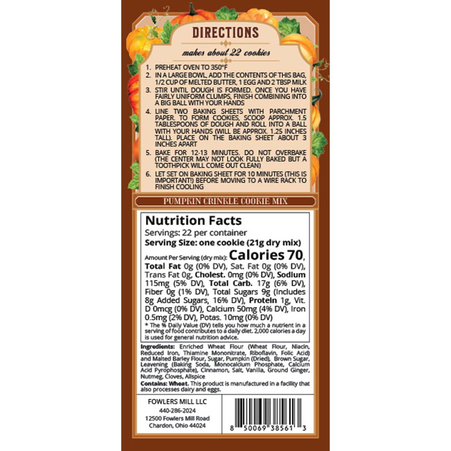Fowler's Mill - Wholesale Cookie Mix - Pumpkin Crinkle Cookie Mix1