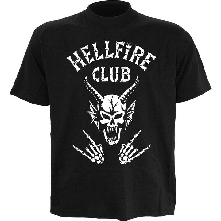 Spiral - Wholesale Screen printed t-shirt – unisex - STRANGER THINGS - HFC CLUB - Front Print T-Shirt Black
