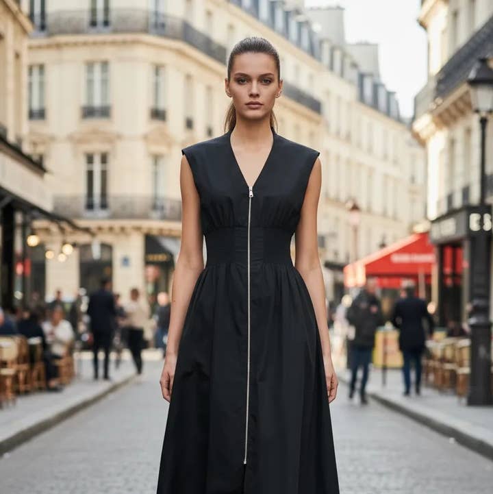 VAVA by Joy Han - Wholesale Dress - Women's - Two Way Zip Up Midi Dress1