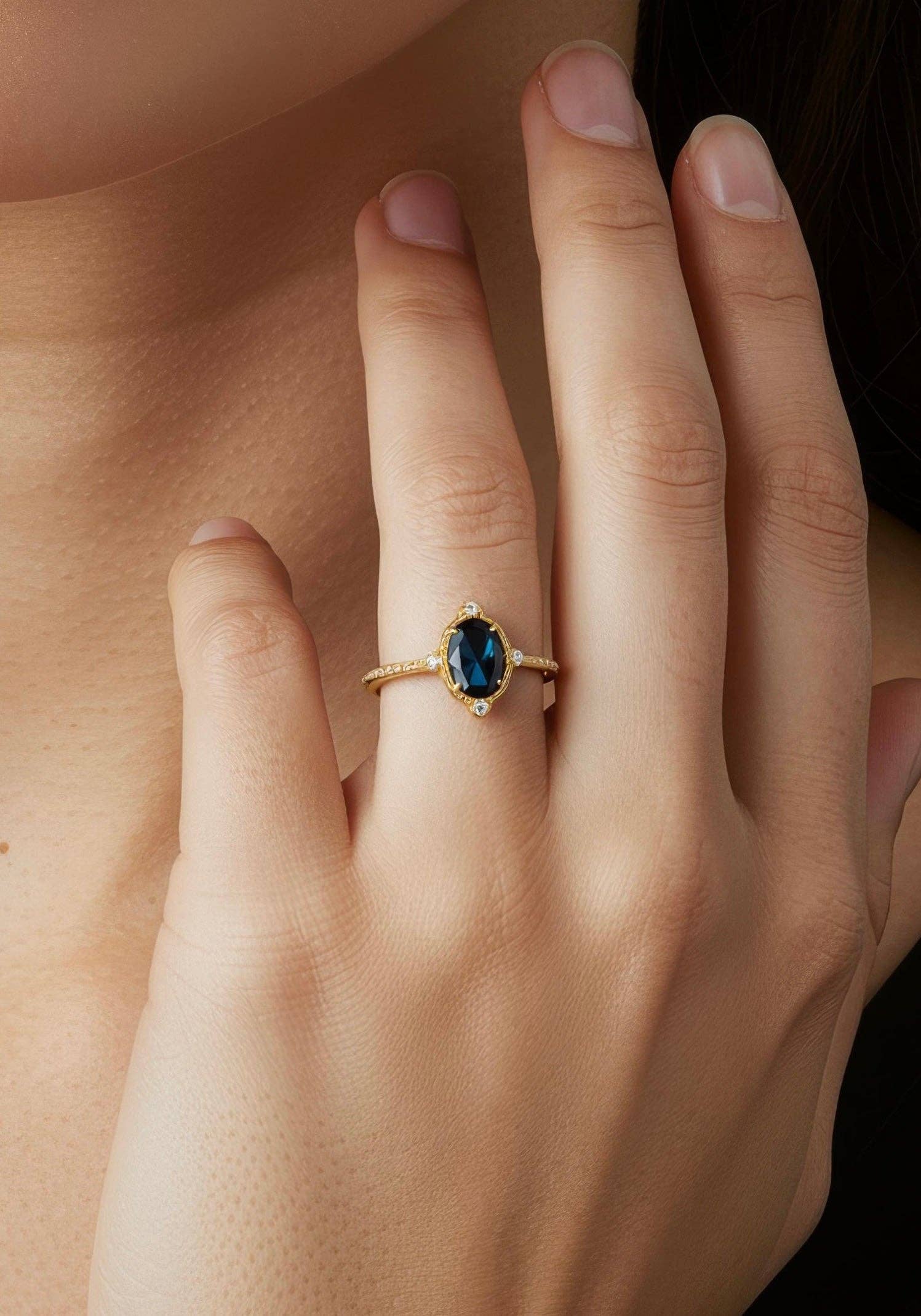 Vivian Grace Jewelry - Wholesale Cocktail/Statement Ring - Ocean Versailles Ring- 14k Gold Vermeil3