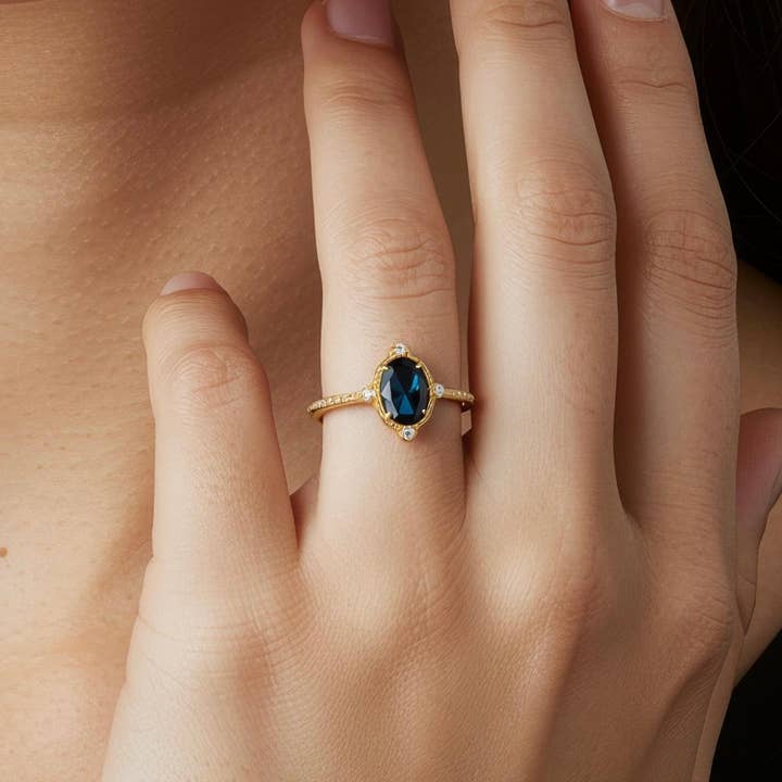 Vivian Grace Jewelry - Wholesale Cocktail/Statement Ring - Ocean Versailles Ring- 14k Gold Vermeil3