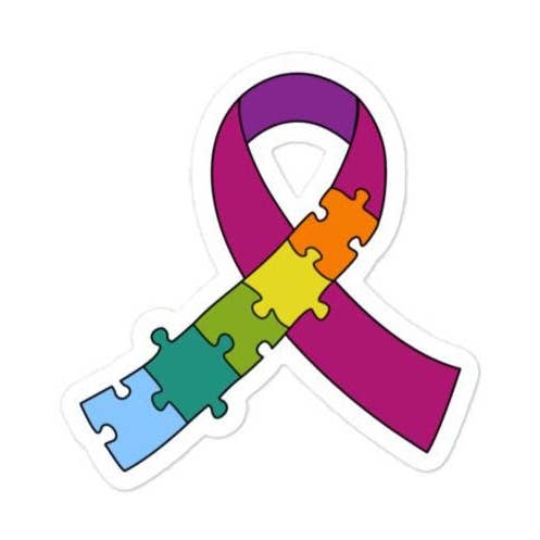Adesivo in vinile con nastro per la consapevolezza dell'autismo per la vendita all'ingrosso da parte di Merchbaendchen