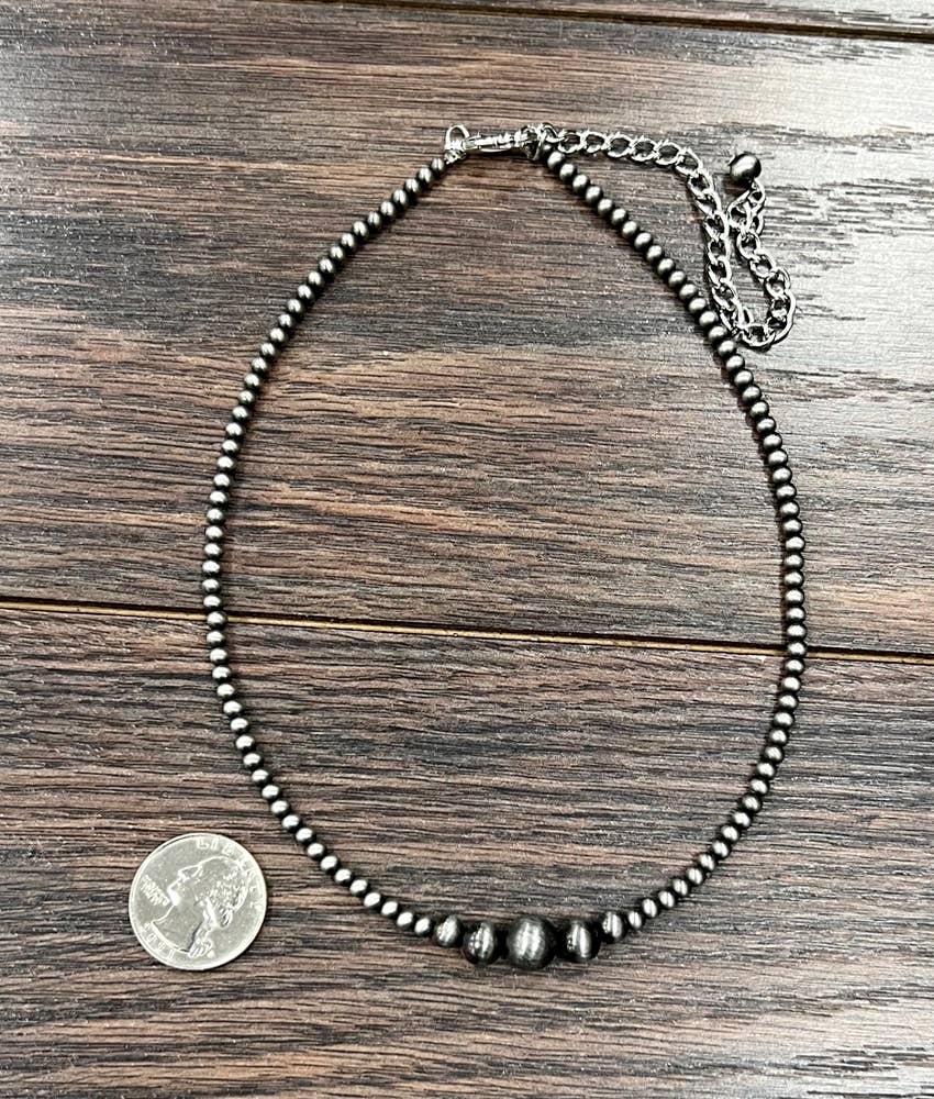 ISAC Trading Inc - Wholesale Beaded/Pearl Necklace - 735527, 15" Handmade Navajo Bead Necklace1