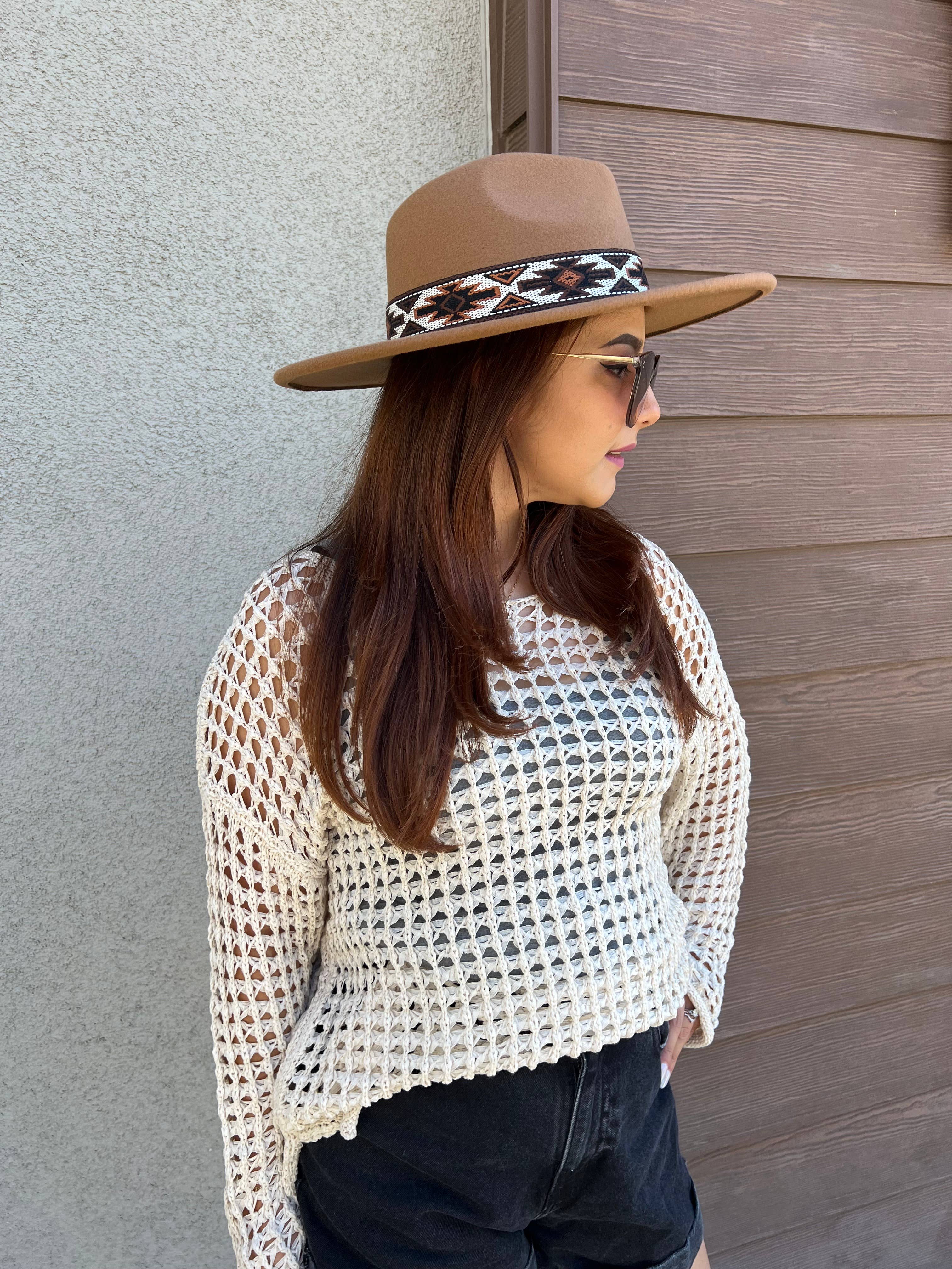 Justin & Taylor - Wholesale Fedora - Women's - Wild Pony | Fedora Adorned with Aztec Belt Trim6