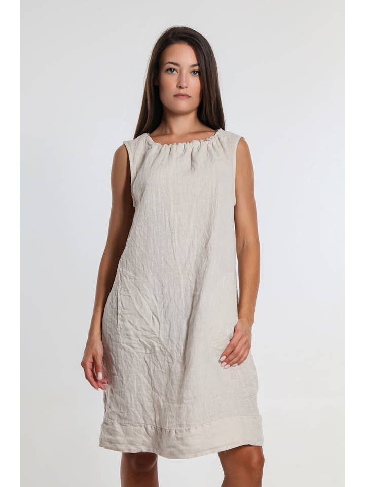 TINA Stephens Italy/Tees By Tina - Wholesale Dress - Women's - Devin Linen Shift Dress (DT119)