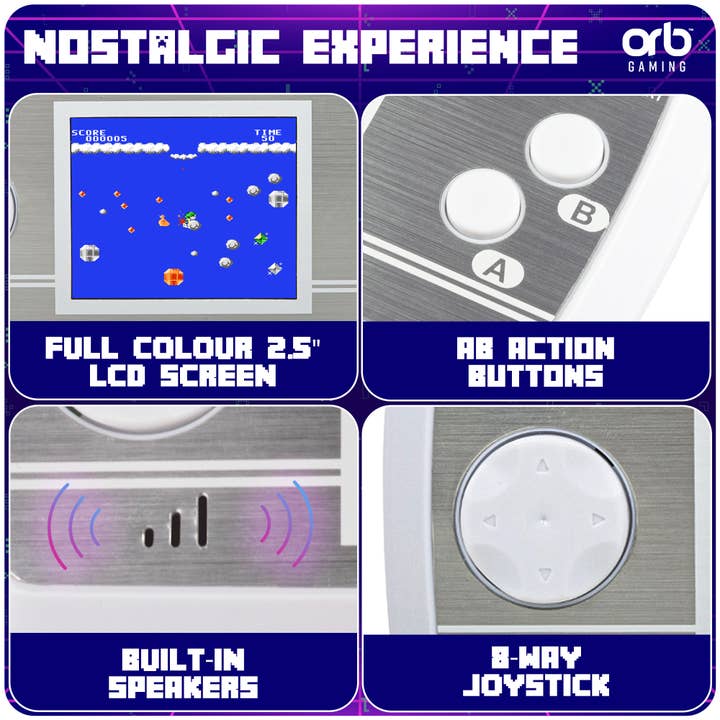 Thumbs Up! - Wholesale Electronic toy – Child & baby - Orb - Retro Mini Handheld Games Console (240-in-1 Games)2