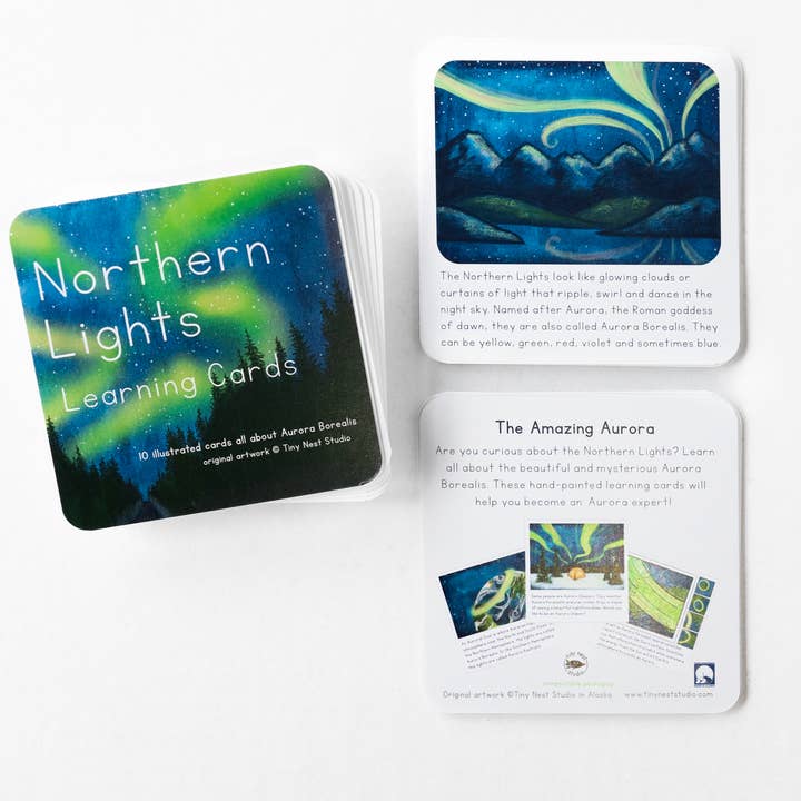 Tiny Nest Studio - Venta al por mayor Tarjetas de aprendizaje - Niños y bebés - Tarjetas de aprendizaje Northern Lights1