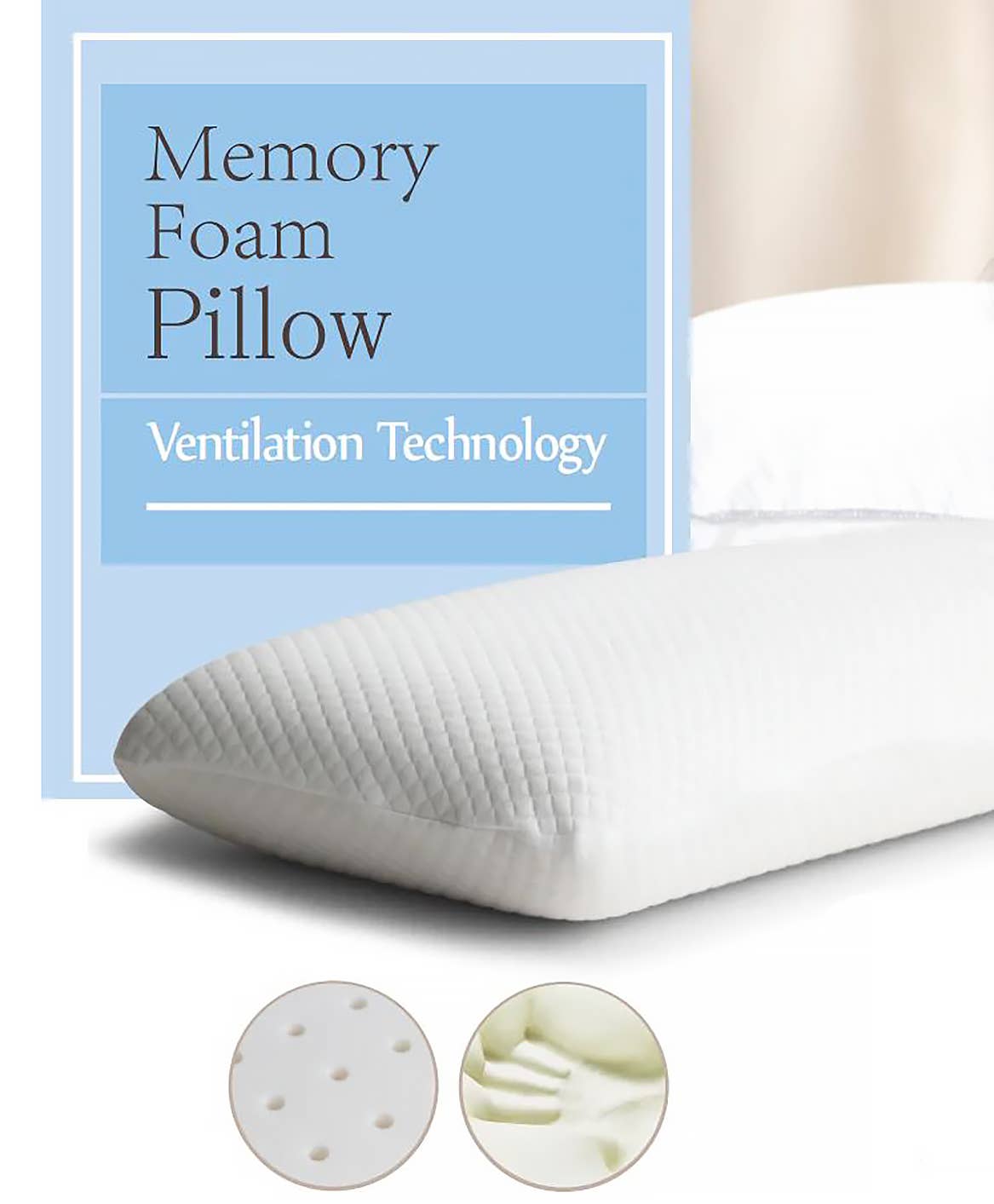 home mart goods – wholesale Sängkläder kudde – Mjuk plysch Memory Foam Support Kudde (Set med 2)6