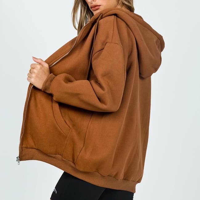 HIDDENBRAND - Wholesale Hoodie - Women's - Zip up oversized hoodie9