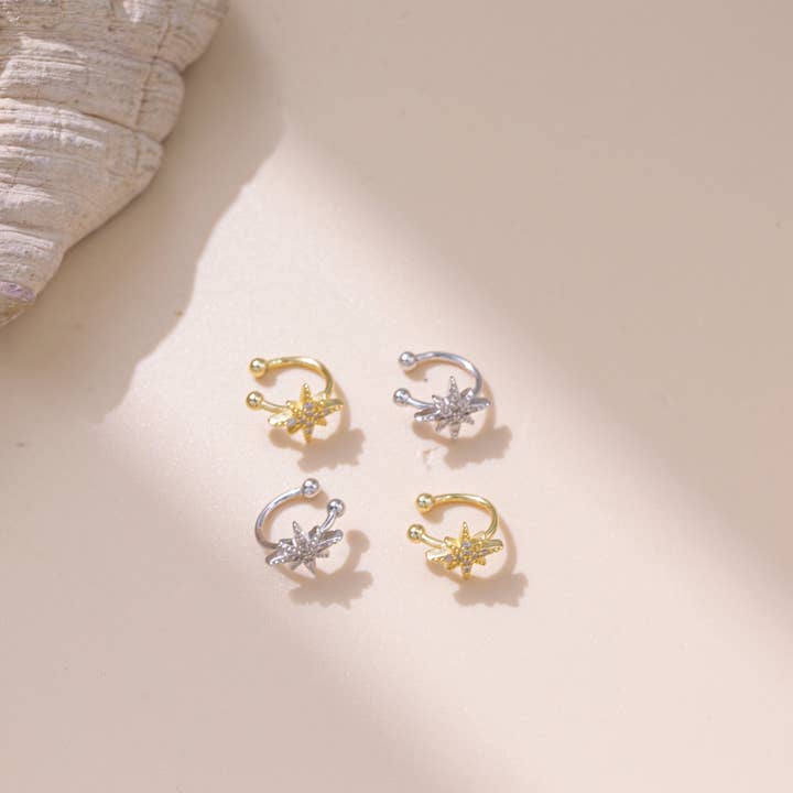 happyzzzsu – wholesale Earcuff-örhängen – 925 Sterling Silver Star öronmanschetter7