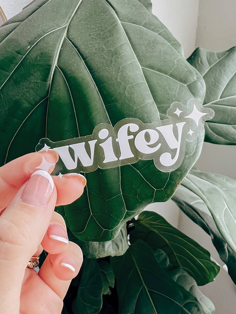 Maddon and Co - Wholesale Sticker - Wifey Sticker - Clear & White