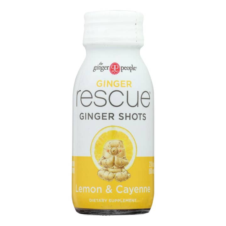 Ginger People Rescue Lemon Ginger Shots - 12 Pack, 2 FZ Each for wholesale by Everyday Supply Co