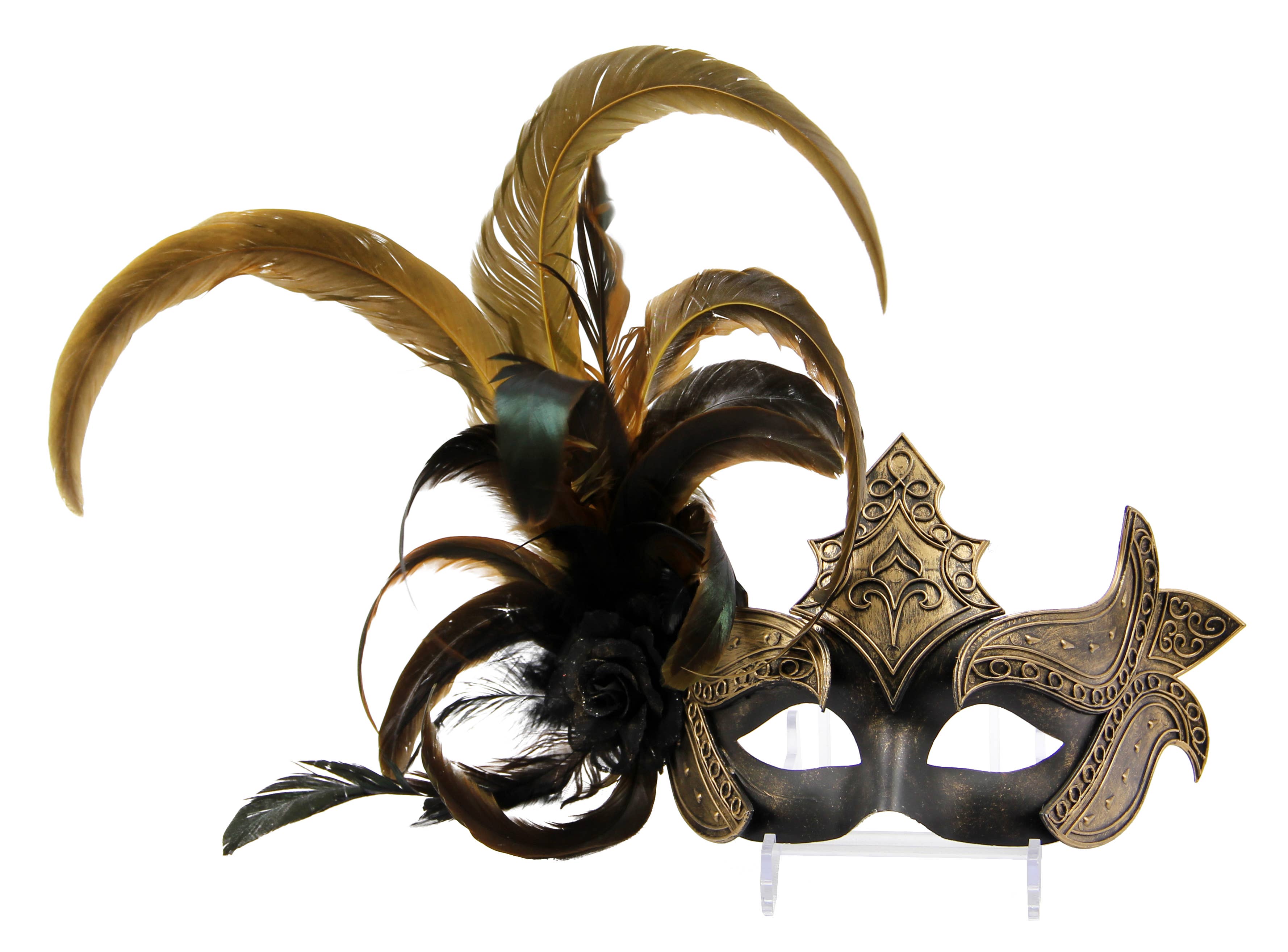 Western Fashion - Wholesale Costume - Men's - PLASTIC MASK W/ FEATHERS3