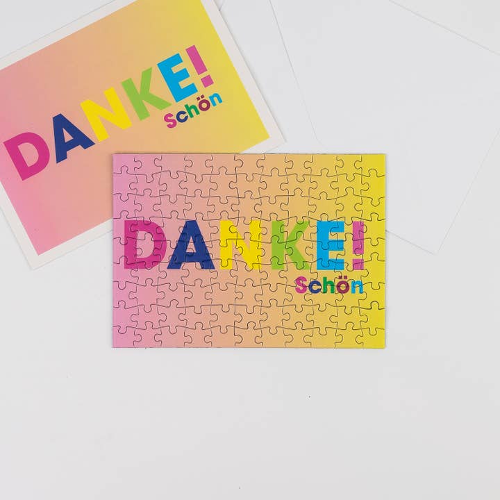 Tack gratulationskort med 99 bitar mini pussel för wholesale av Sunshine Puzzles