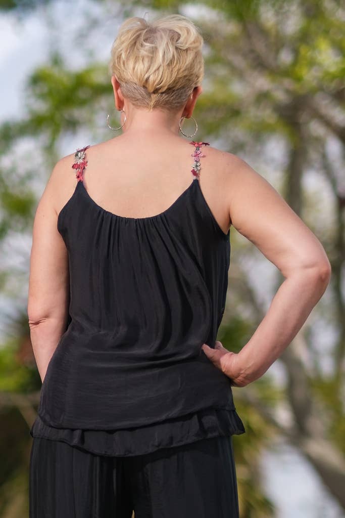 TINA Stephens Italy/Tees By Tina – wholesale Camisole – Dam – Maria Silk Broderad Trädgård Cami (BT202)3