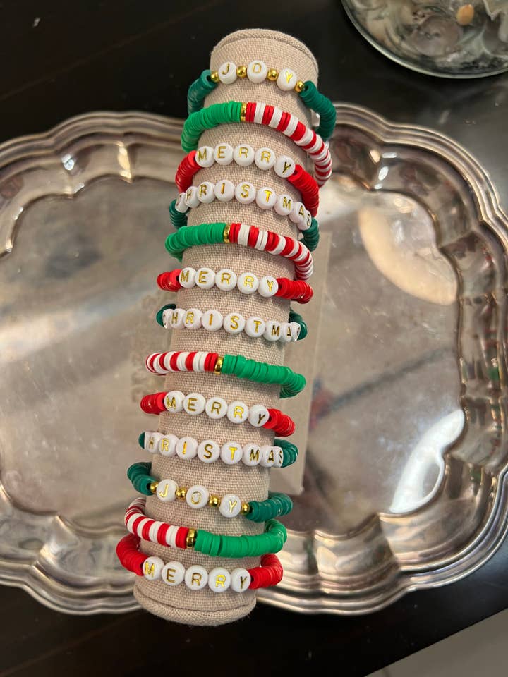 Braccialetti natalizi per la vendita all'ingrosso da parte di Julie Anna J Designs