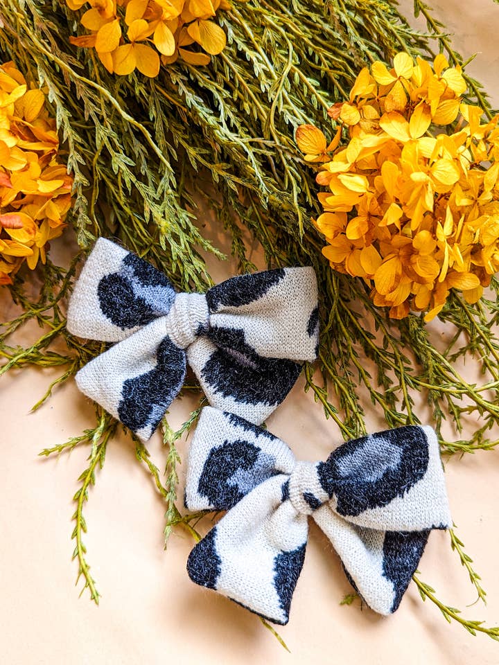 Snow Leopard Sweater Classic Pigtail Set for wholesale by EleanorBlakeCo