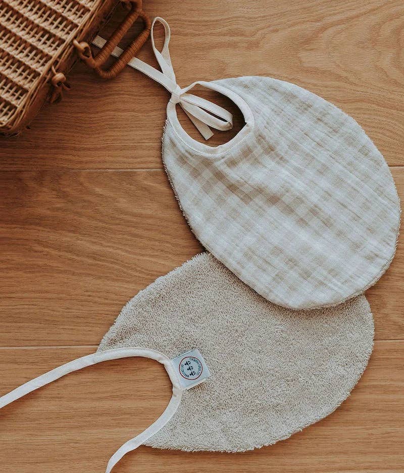 Manufacture des bébés français - Wholesale Bib - Baby - Gingham pebble bib