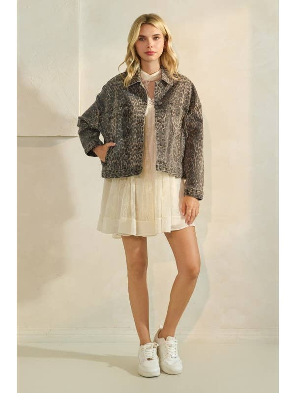 Pink Irene Wholesale - Venta al por mayor Chaqueta - Mujer - Chaqueta vaquera estampada de leopardo37