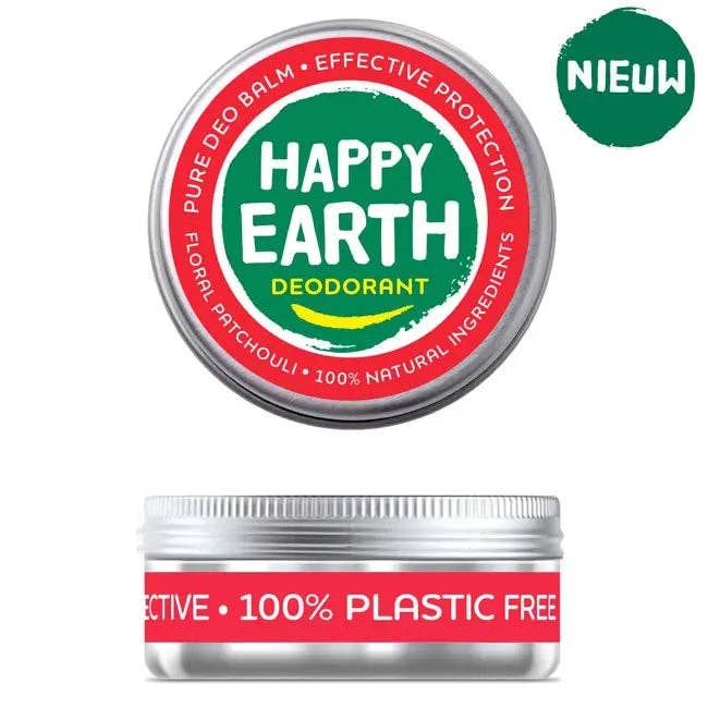 Happy Earth Natuurlijke Deodorant Balsem Bloemige Patchouli 45gr voor wholesale door Happy Earth
