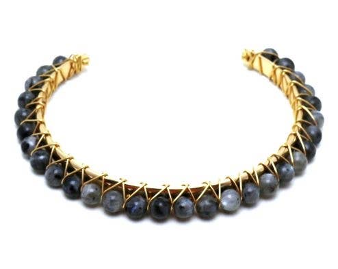 Achat Armband Bracelet Perlenarmband Seeblau Silber Beads 8mm Strass Edelstahl 