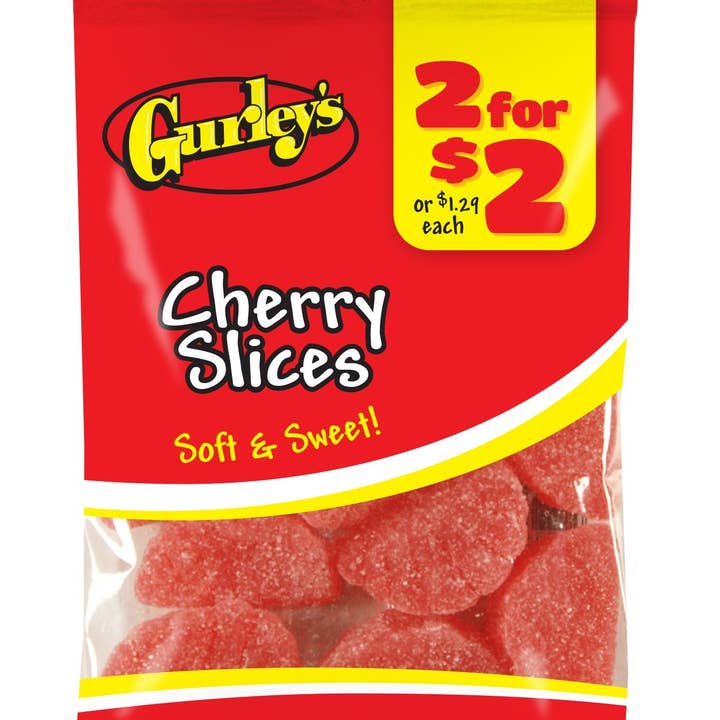 Shop The King - Wholesale Gummy - Gurley's Cherry Slices, Gummy Fruit Candy, Sweet and Chewy (Pack of 12)