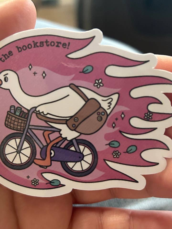 Ganso tonto a la librería libro brillante adhesivo amante de los libros lector adhesivo para Kindle, decoración de calcomanías para Kindle, para venta al por mayor de Bookbestiesuk