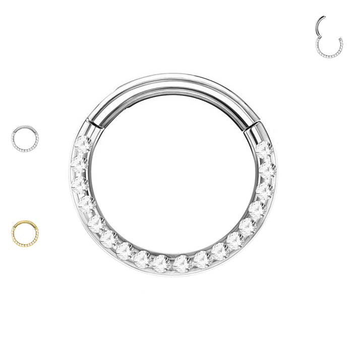 Septum Clicker Circle with Titanium Crystals - PY-054 A for wholesale by Awaken
