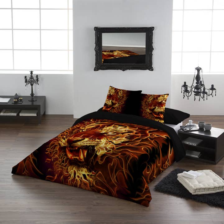 Wild Star Hearts – wholesale Sängkläder – FIRE OF THE TIGER - påslakan Set UK Kingsize/US Queen