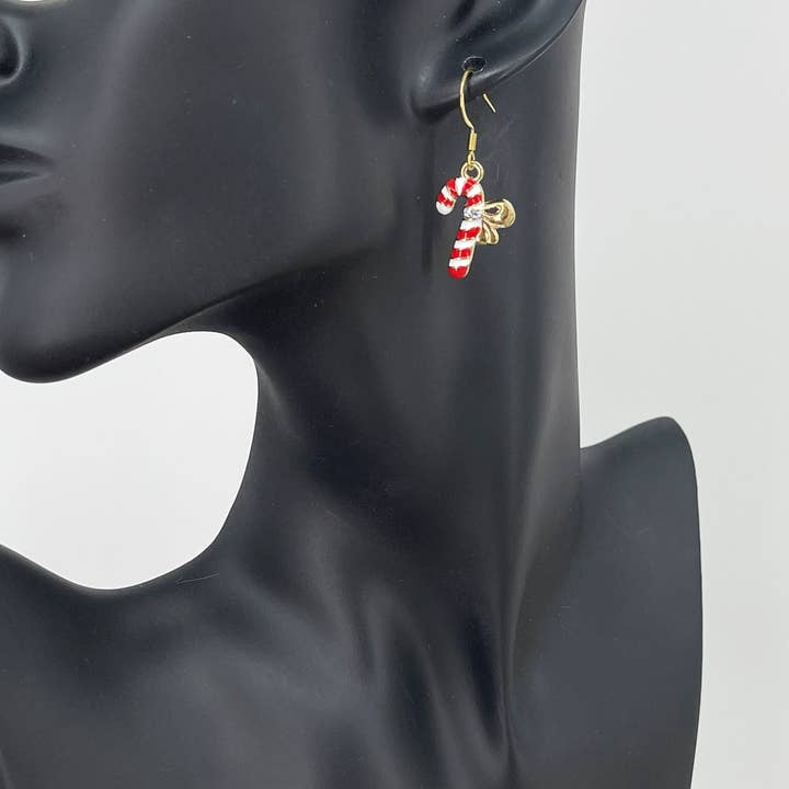 Magnolia & Peach Jewelry Boutique, LLC - Wholesale Dangle Earrings - Candy Cane Pendant Earrings2