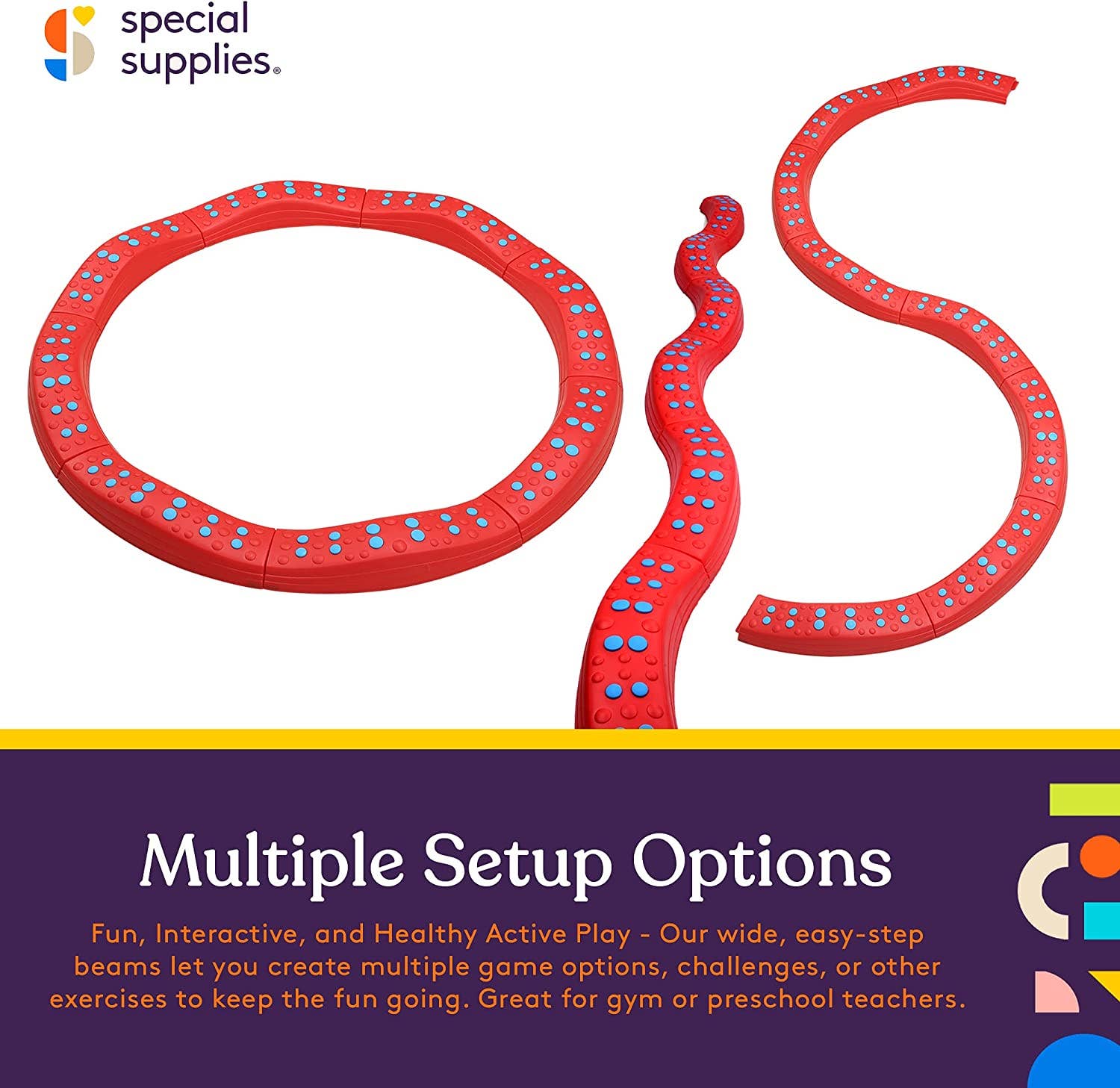 Special Supplies - Wholesale Sporting Game - Kids & Baby - Wavy Circle Balance Beams Stepping Stones for Kids, 8 Pc4