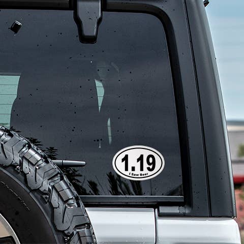 CJ's Sticker Shop - Wholesale Sticker - 1.19 I Saw Beer Funny Marathon Oval Sticker Vinyl Decal1