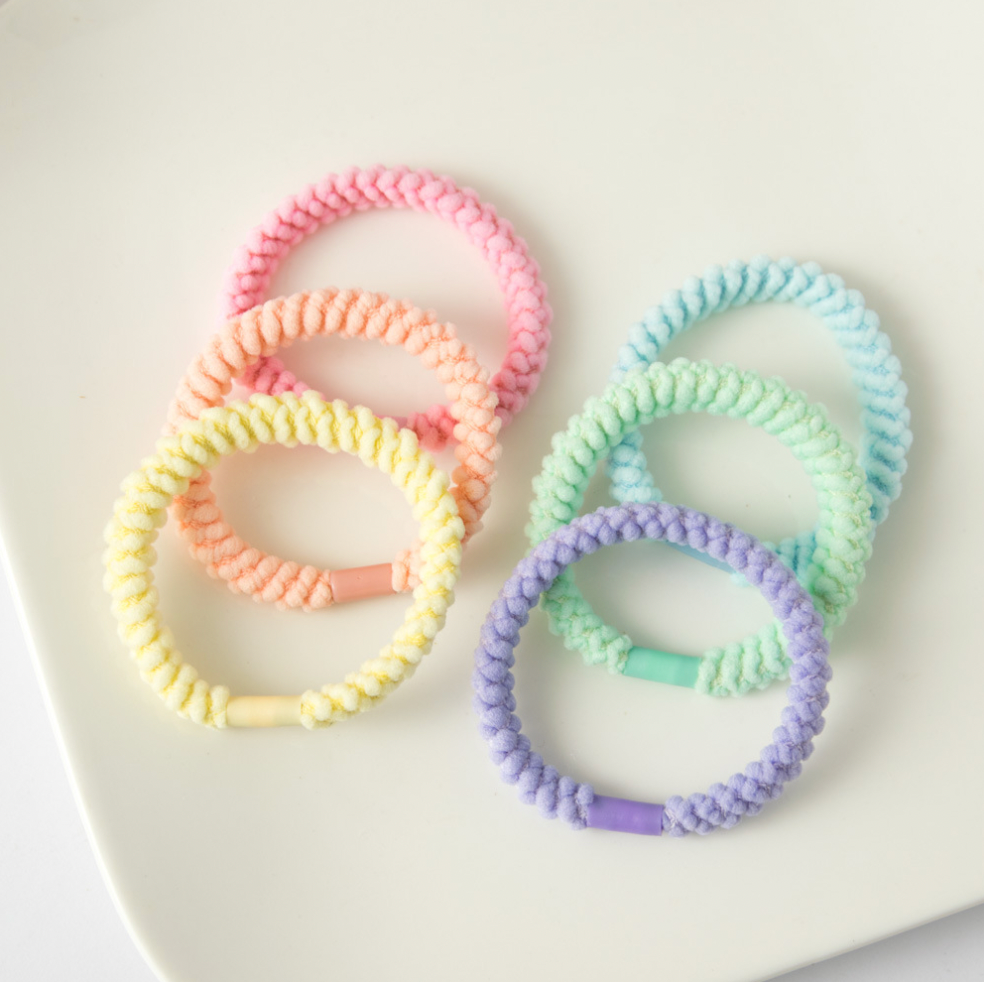 XO Fashion - Wholesale Hair Tie - HT5008 Solid Color Cute Missy Hair Tie 2/unit8