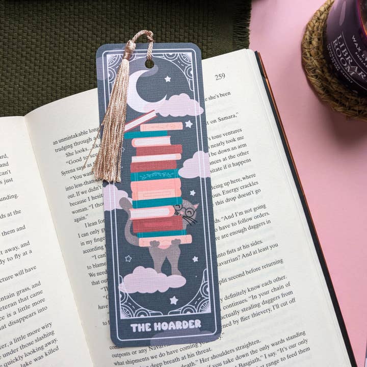 'The Hoarder' Linen Card Bookmark for wholesale by Alaina Creates