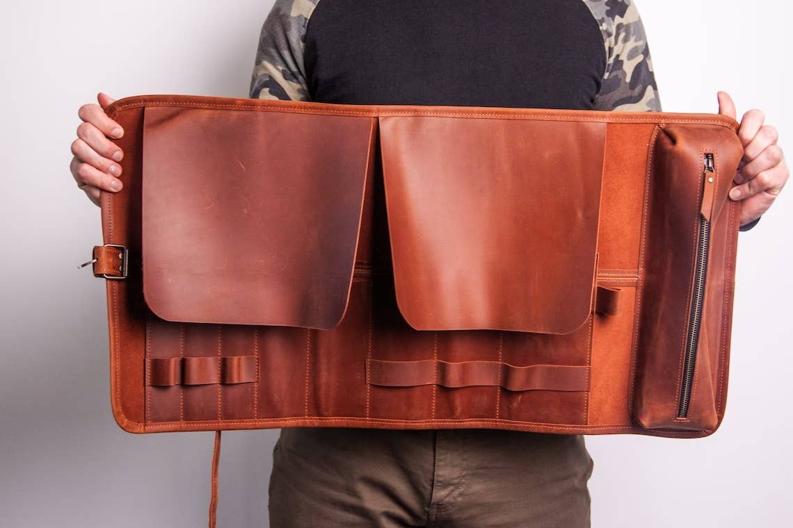 Pikore – wholesale Tool set – Leather tool roll,Tool roll up pouch5