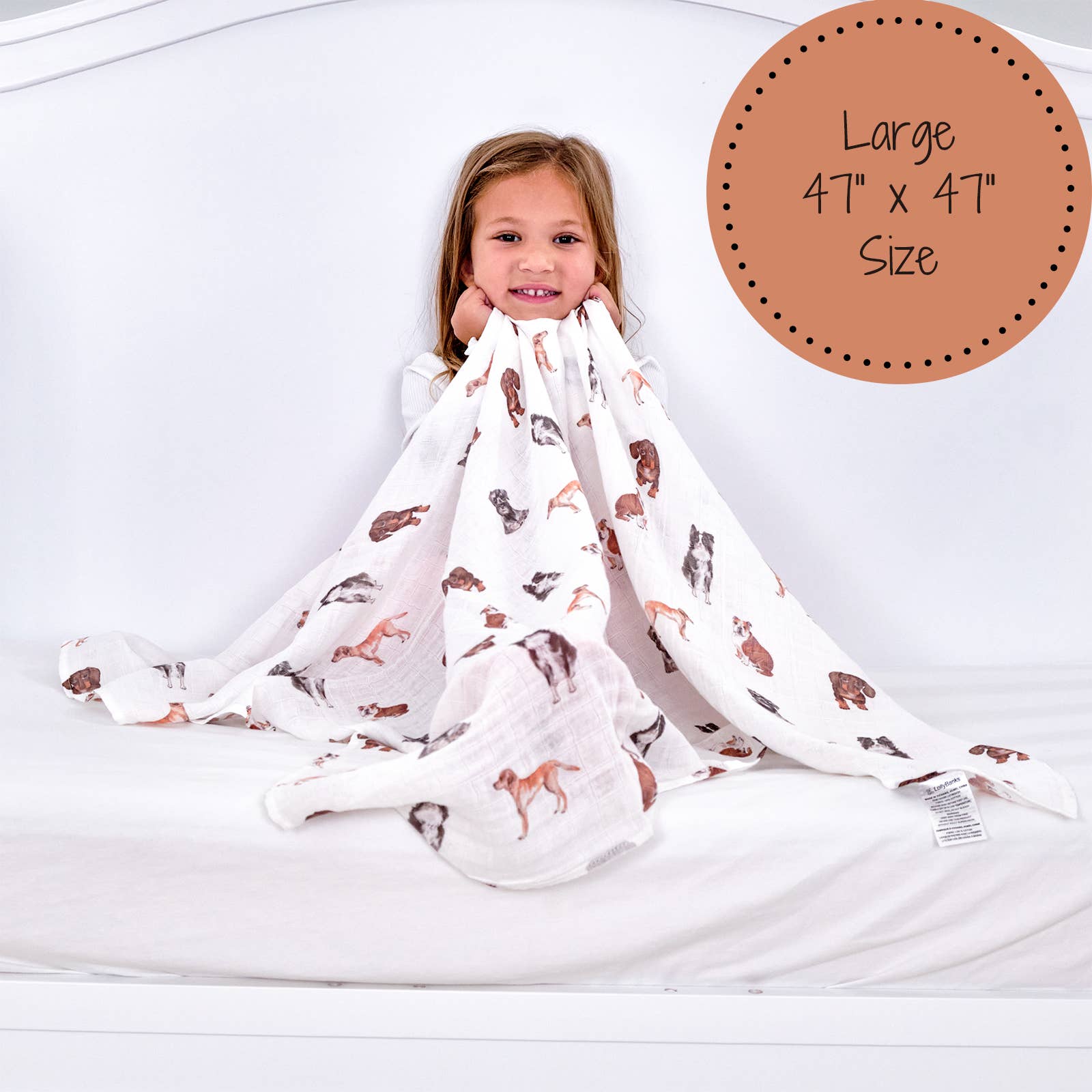 LollyBanks - Wholesale Swaddle - Baby - Adorable Dog Print Baby Muslin Swaddle Blanket4