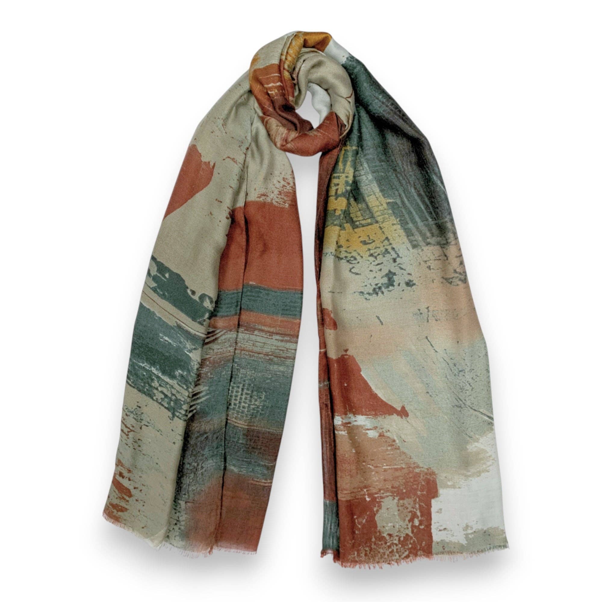 Lili Scarves (US Duty Free) – wholesale Scarf – Women's – Brush Stroke Print Scarf1