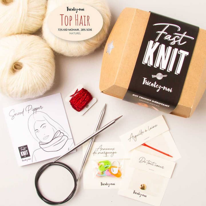 Fast Knit Snood Pipper Naturrot für den Großhandel von Tricotez-moi