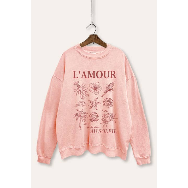 PINK NABI - Wholesale Graphic Sweatshirt - Women's - L'AMOUR AU SOLEIL MINERAL WASH GRAPHIC SWEATSHIRT1